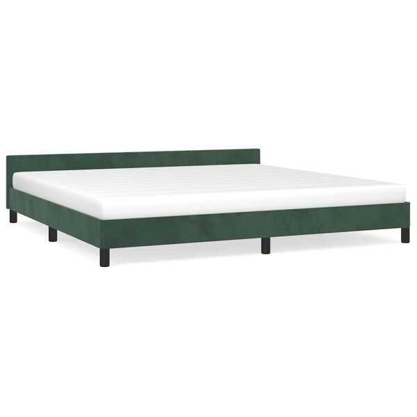 vidaXL Cadre de lit sans matelas vert fonc&eacute; 200x200 cm velours