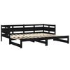 vidaXL Lit coulissant sans matelas noir 2x(80x200)cm