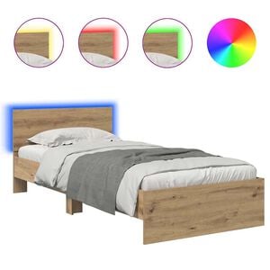 vidaXL Cadre de lit Ch&ecirc;ne artisanal 100 x 200 cm Bois d'ing&eacute;nierie