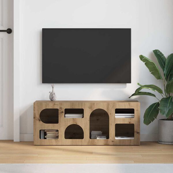 vidaXL Meuble TV Ch&ecirc;ne artisanal 100 x 35 x 40 cm Bois d'ing&eacute;nierie