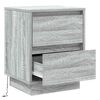 vidaXL Cabinet de chevet Gris 39 x 34,5 x 50 cm Bois d'ing&eacute;nierie
