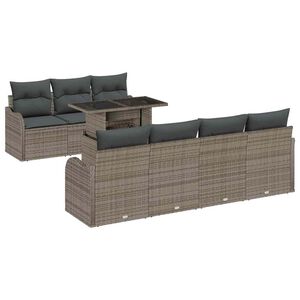 vidaXL Ensemble de canap&eacute; de jardin 8 pi&egrave;ces 7-Nombre de places Gris