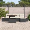 vidaXL Ensemble de canap&eacute; de jardin avec coussin 6 pcs Noir polyrotin