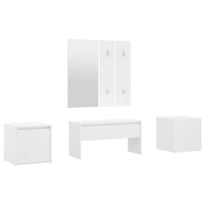 vidaXL Ensemble de meubles de couloir Blanc Bois d'ing&eacute;nierie