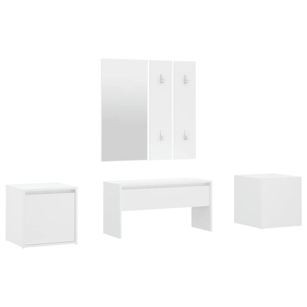 vidaXL Ensemble de meubles de couloir Blanc Bois d'ing&eacute;nierie