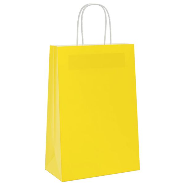 vidaXL Sacs en papier 50 pcs avec poign&eacute;es jaune 21x11x31 cm