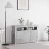 vidaXL Buffet Gris béton 116 x 30 x 75 cm Bois d'ingénierie