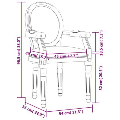vidaXL Chaise de salle à manger rose 54x56x96,5 cm velours