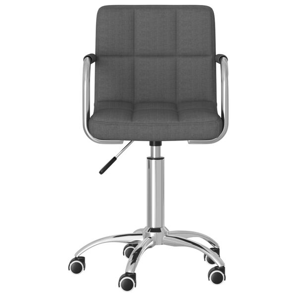 vidaXL Chaise pivotante de salle à manger Gris foncé Tissu
