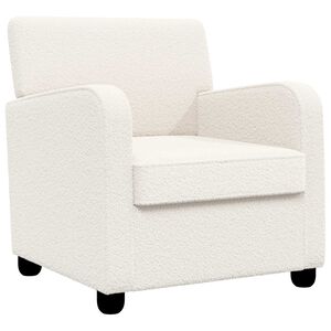 vidaXL Fauteuil Cr&egrave;me Fausse laine d'agneau