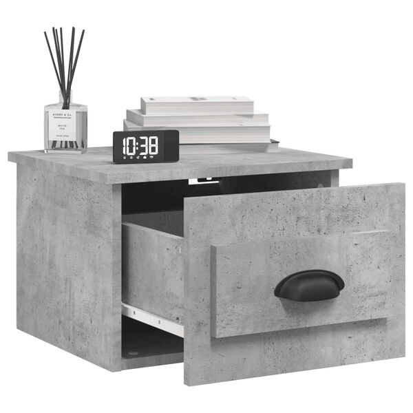 vidaXL Table de chevet murale gris b&eacute;ton 50x36x40 cm