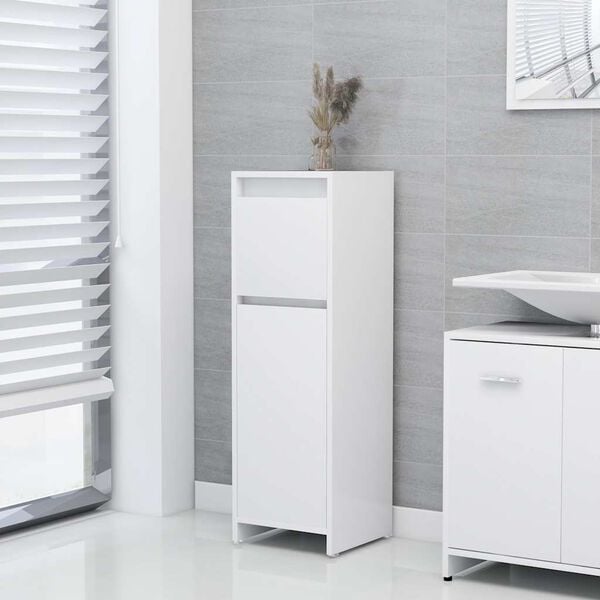 vidaXL Armoire de salle de bain Blanc 30x30x95 cm Bois d'ing&eacute;nierie