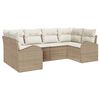 vidaXL Ensemble de canapé de jardin 6 pcs Beige Poly Rattan