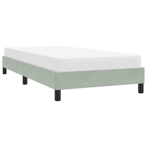 vidaXL Cadre de lit sans matelas gris clair 100x210 cm velours