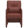 vidaXL Chaises de Salle &agrave; Manger avec Roues 2 pcs Marron brillant