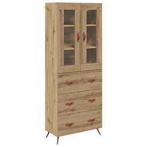 vidaXL Buffet avec &eacute;tag&egrave;re 2 pc Ch&ecirc;ne artisanal 69,5 x 34 x 180 cm