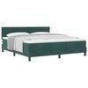 vidaXL Lit &agrave; ressorts avec matelas Vert fonc&eacute; 180 x 200 cm Velours