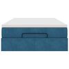 vidaXL Cadre de lit ottoman avec matelas bleu fonc&eacute; 120x200 cm velours