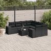 vidaXL Salon de jardin 9 pcs avec coussins noir r&eacute;sine tress&eacute;e
