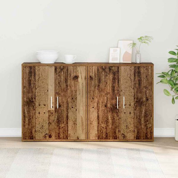 vidaXL Buffet 2 pcs Bois ancien 60 x 31 x 70 cm Bois d'ing&eacute;nierie