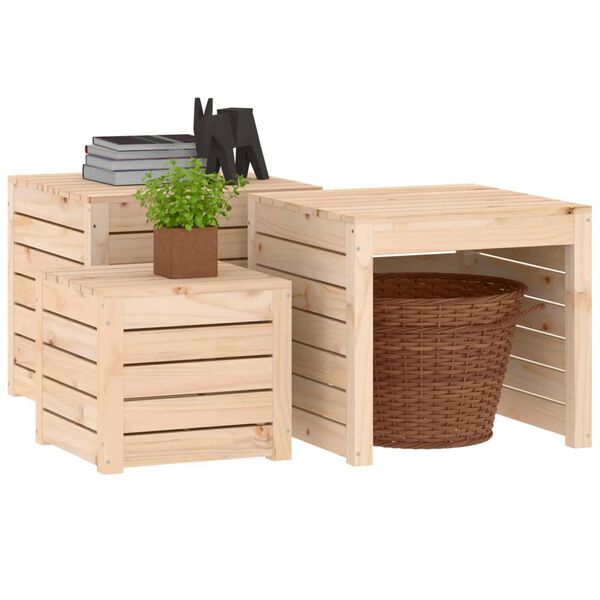 vidaXL Ensemble de bo&icirc;tes de jardin 3 pcs bois de pin massif