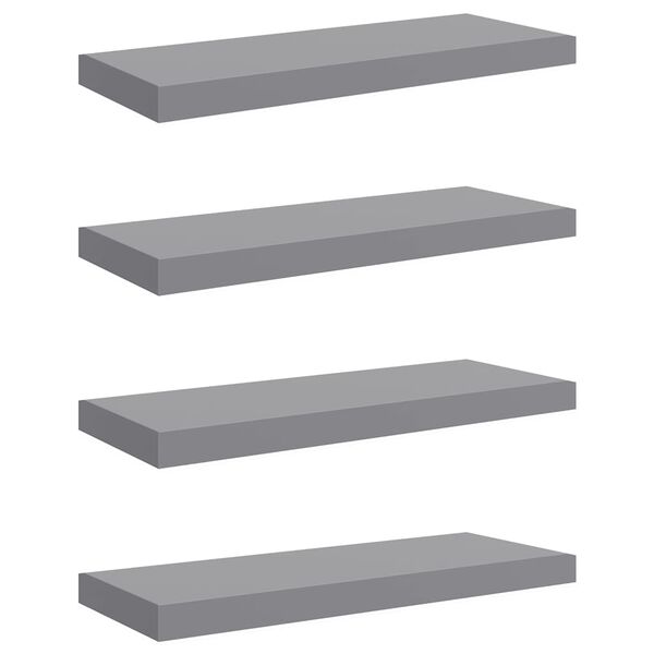 vidaXL &Eacute;tag&egrave;res murales flottantes 4 pcs Gris 60x23,5x3,8 cm MDF