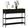 vidaXL Table console Ch&ecirc;ne noir 100 x 25 x 75 cm Bois d'ing&eacute;nierie
