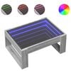 vidaXL Table basse avec LED infini sonoma gris 70x53x30 cm