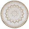 vidaXL Tapis de sol Jute tress&eacute;e imprim&eacute;e 240 cm Rond