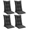 vidaXL Coussins de chaise &agrave; dossier haut lot de 4 anthracite m&eacute;lang&eacute;