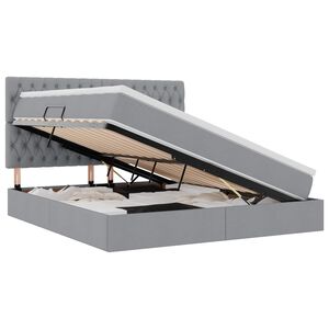 vidaXL Lit avec rangement et LED Gris clair 160 x 200 cm Polyester