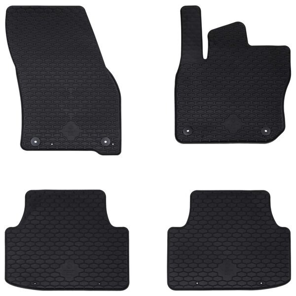 vidaXL Tapis de voiture 4 pcs Noir Caoutchouc