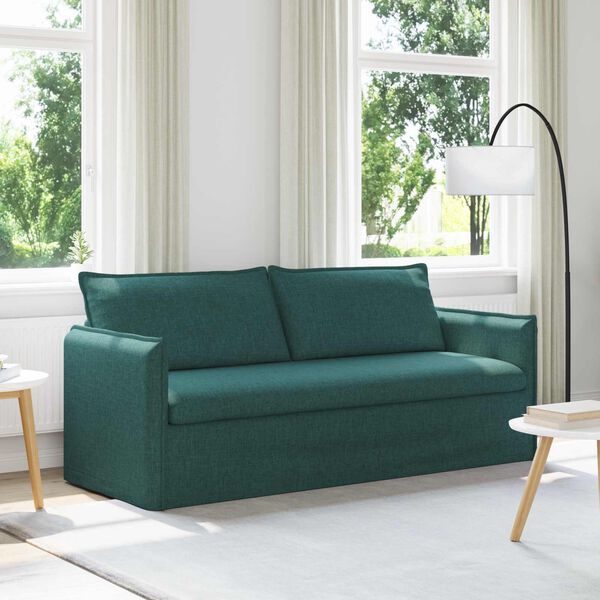 vidaXL Canap&eacute; Vert fonc&eacute; 196 x 82 x 85 cm tissu
