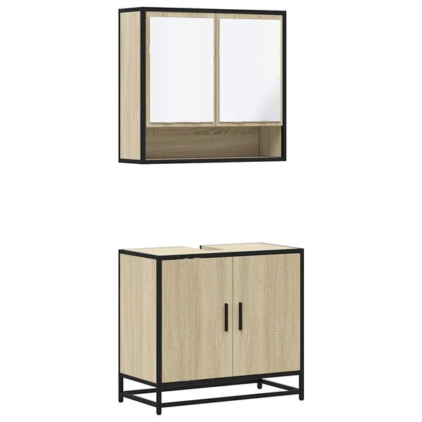 vidaXL Ensemble de meubles de salle de bain 2 pcs chêne sonoma