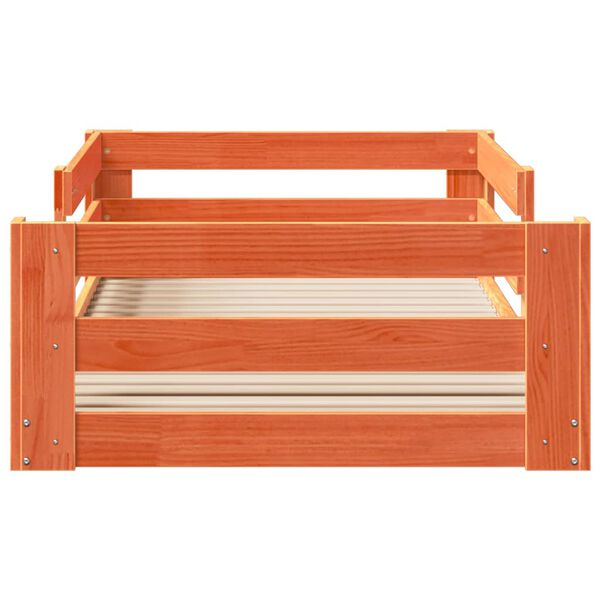 vidaXL Cadre de lit sans matelas cire marron 90x190 cm bois pin massif
