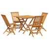 vidaXL Ensemble à manger de jardin 5 pcs Bois de teck massif