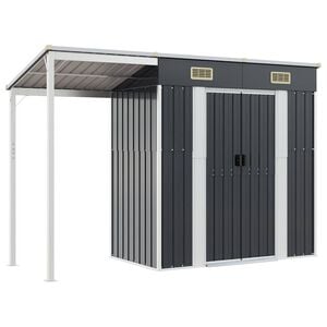 vidaXL Abri de jardin avec toit prolong&eacute; anthracite 277x107x181 cm