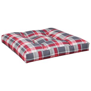 vidaXL Coussin de palette motif &agrave; carreaux rouge 80x80x12 cm tissu