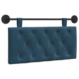 vidaXL T&ecirc;te de lit suspendue Montage mural Bleu 90 x 55 x 7 cm Velours
