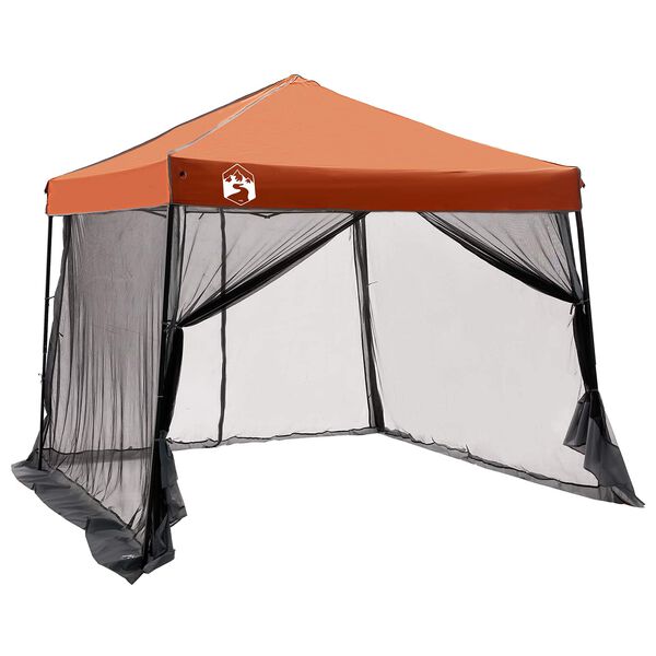vidaXL Ensemble de Tentes de Camping avec toit 2 pcs Gris et orange