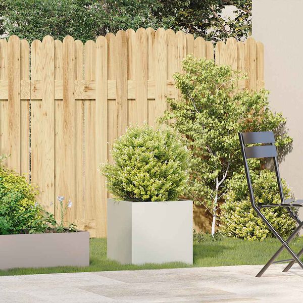 vidaXL Jardini&egrave;re blanc 40x40x40 cm acier lamin&eacute; &agrave; froid