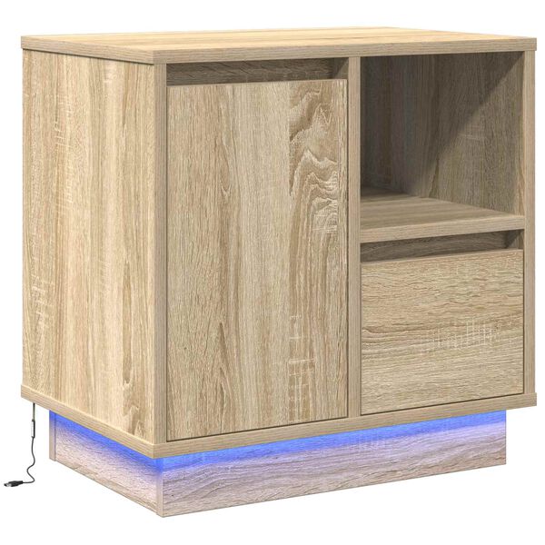 vidaXL Cabinet de chevet avec tiroir Ch&ecirc;ne Sonoma 50 x 34,5 x 50 cm.