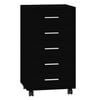 vidaXL Armoire &agrave; tiroirs avec roulettes Noir Bois d'ing&eacute;nierie