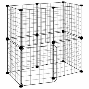 vidaXL Cage animaux de compagnie &agrave; 12 panneaux et porte Noir 35x35 cm