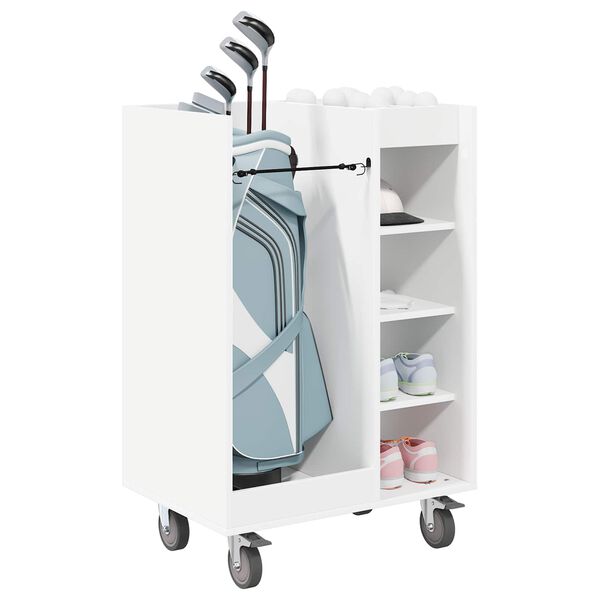 vidaXL Armoire de Golf avec roue Uni Blanc 65 x 45 x 98 cm