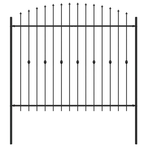 vidaXL Cl&ocirc;ture &agrave; Pointe Noir 200 x 200 cm Acier enduit de poudre