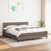 vidaXL Sommier &agrave; lattes de lit avec matelas Taupe 180x200 cm Tissu