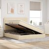 vidaXL Lit avec rangement et matelas Cr&egrave;me 160 x 200 cm Polyester