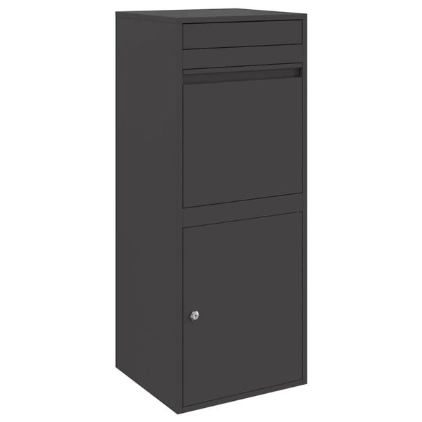 vidaXL Bo&icirc;te de d&eacute;p&ocirc;t de colis avec porte Noir 41 x 38 x 103 cm Acier