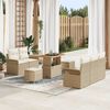 vidaXL Ensemble de canapé de jardin 8 pcs Beige polyrotin